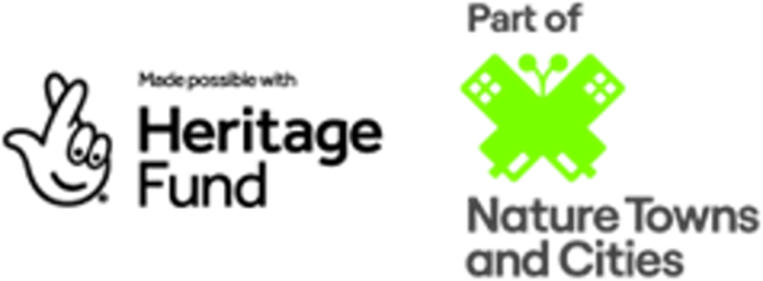 TFG Logos National Lottery Heritage fund logo and the Nature Towns and Cities Logo