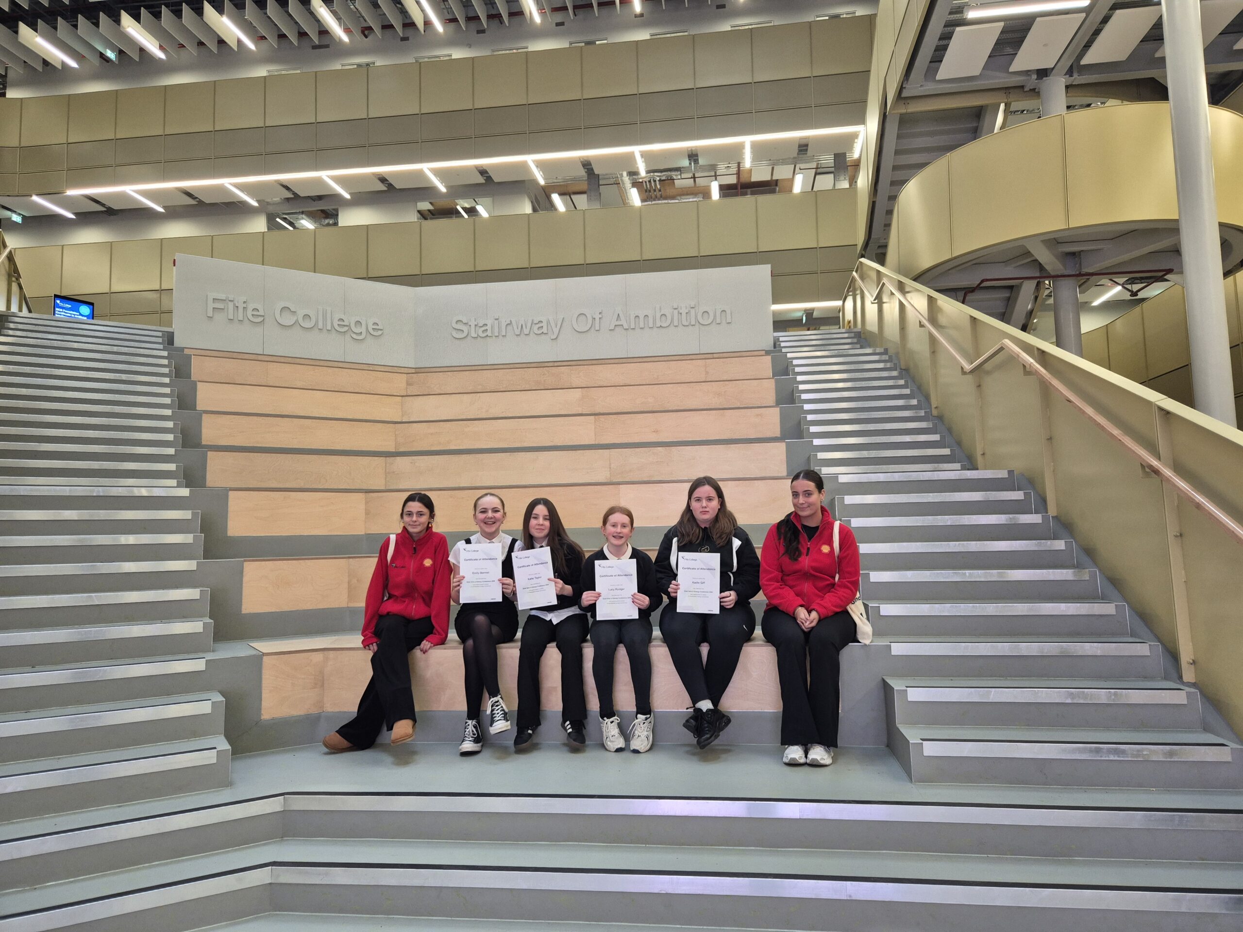 Pupils from Viewforth HS pose for a photo at the DYW Shell Girls in Energy Conference.