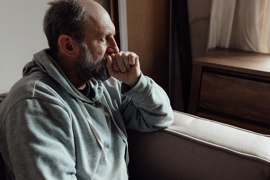 older man with worried look